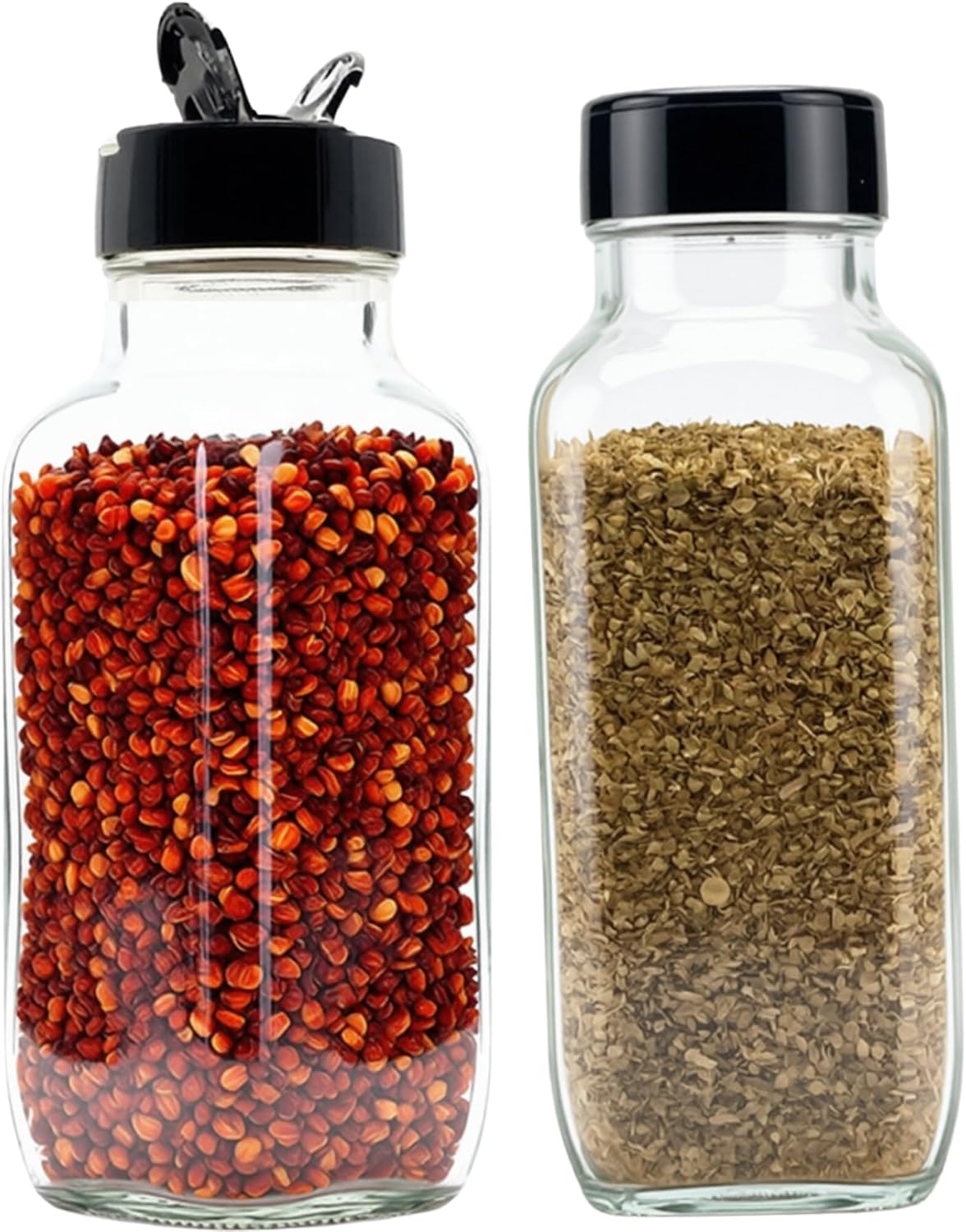 JARMING COLLECTIONS 16oz Glass Spice Shakers with Lids – Large Seasoning Containers with Shaker Tops for Kitchen, Pantry & Herb Storage