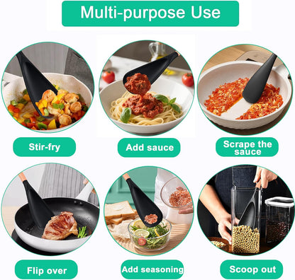 2-Pack Silicone Cooking Spoon & Spatula for Nonstick Cookware, BPA-Free