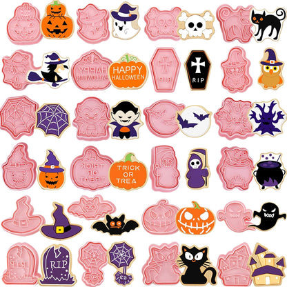 24 Pieces Christmas Cookie Stamps Gingerbread Cookie Cutters Xmas Embossing Santa Claus Elk Snowman Shapes 3D Plastic Cookie Molds for Baking Holiday Party Supplies