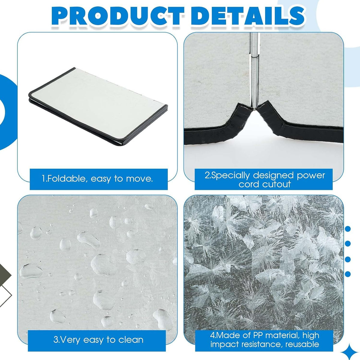 Foldable Grinder Splatter Guard, 39.37 x 16.14 Inch Galvanized Sheet Screen