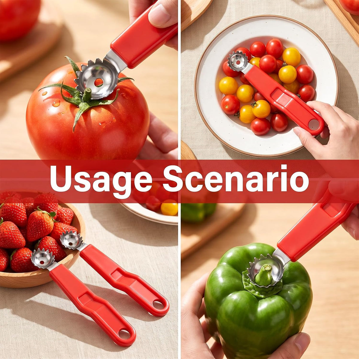 5Pcs Tomato Corer Tool Huller Stem Remover Kitchen Corer Tool