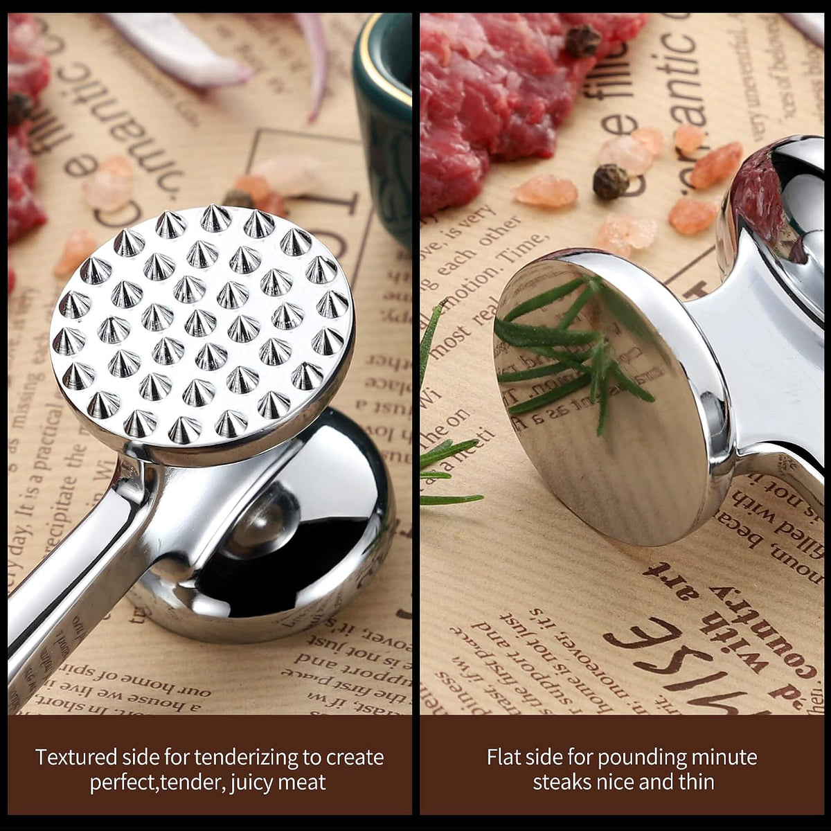 Meat Tenderizer Hammer Mallet Tool Pounder For Steak Beef Poultry