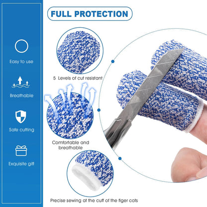 11 Pieces Finger Guard Set for Cutting Include 4 Stainless Steel Knife Cutting Protector 2 Thumb Guard Protector 2 Finger Cots Potato Butter Lettuce Crinkle Cutter Onion Holder Slicer Mandoline Slicer