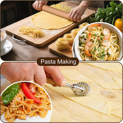 10 Piece Ravioli Cutter Set with Press Molds, Pasta Tools & Rolling Pin