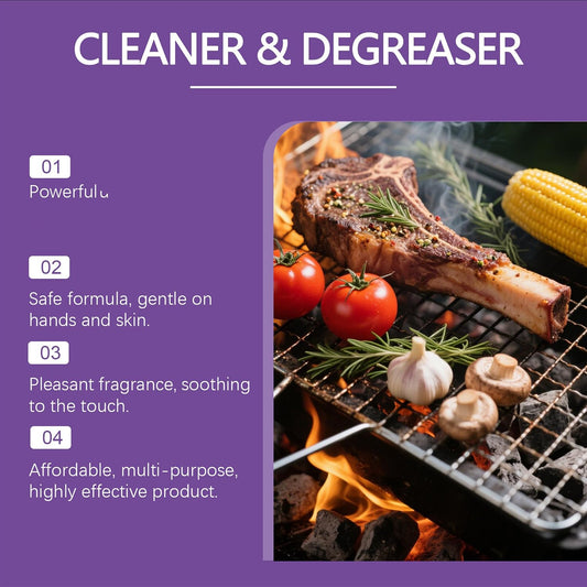 Fast-Acting Heavy-Duty Grill Degreaser Spray - Heavy Duty Barbecue Grill Cleaner for Grates, Oven Racks, Roasting Pans (3Pcs)