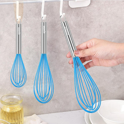 NileHome 3-Pack Stainless Steel Whisk Set, Kitchen Utensils for Cooking