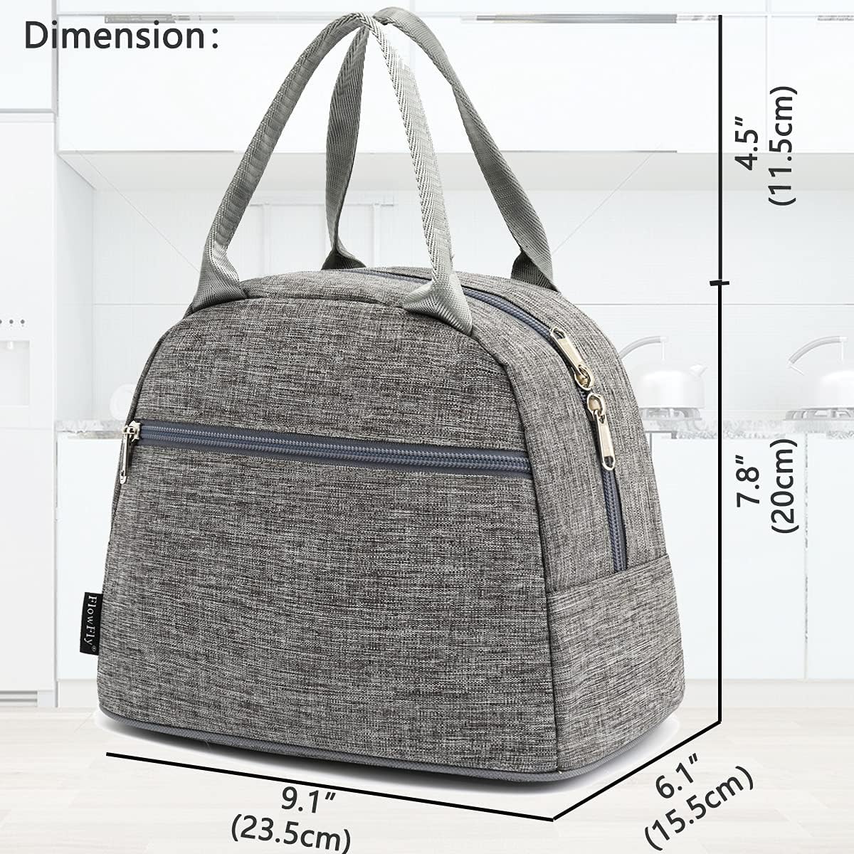 FlowFly Insulated Lunch Cooler Bag - Tote Bag Organizer for Women/Men, Black - Colors A