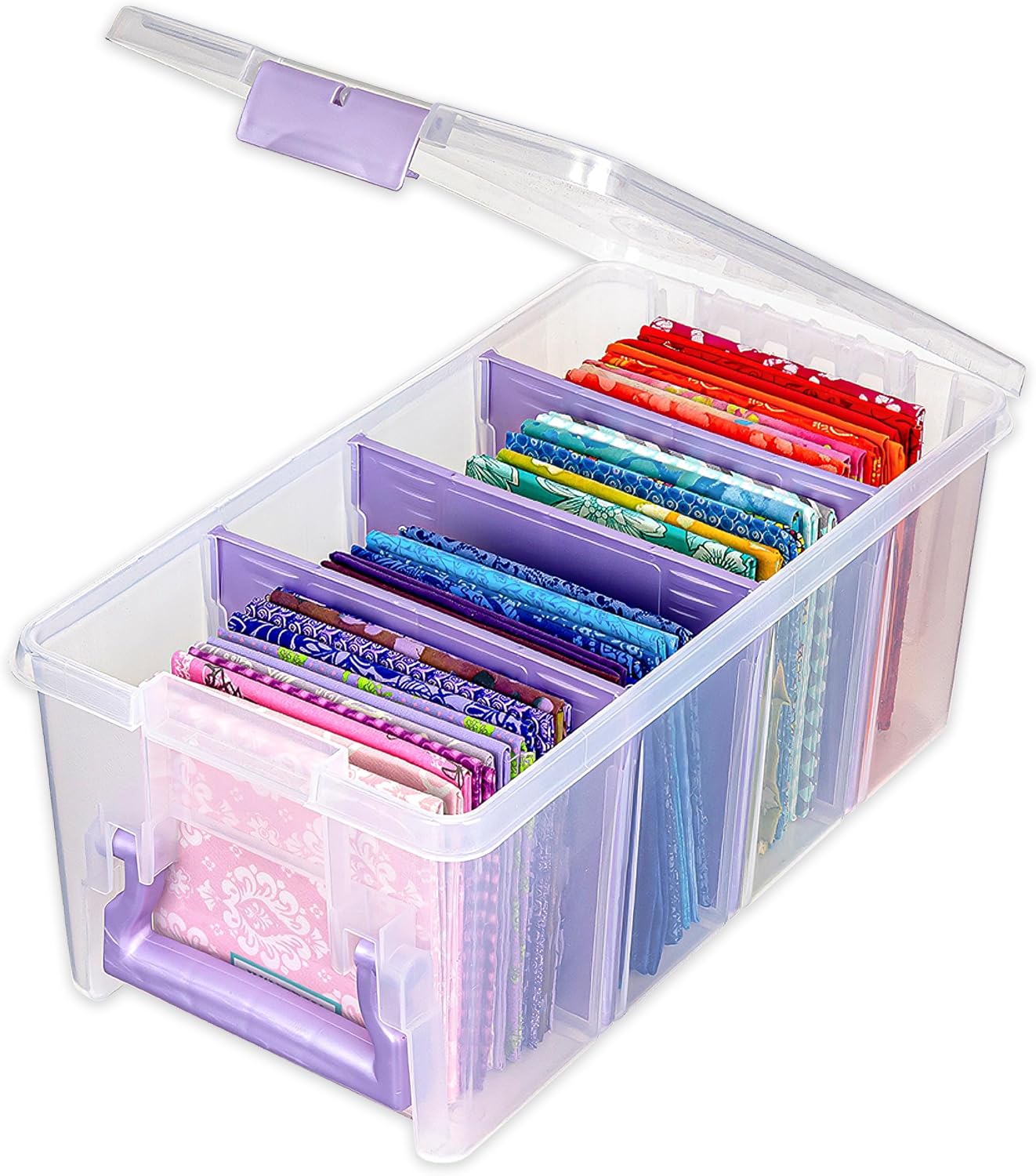 ArtBin Semi Satchel Portable Craft Organizer with 3 Dividers - Clear Plastic Storage Case for Art & Craft Supplies