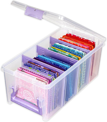 ArtBin Semi Satchel Portable Craft Organizer with 3 Dividers - Clear Plastic Storage Case for Art & Craft Supplies
