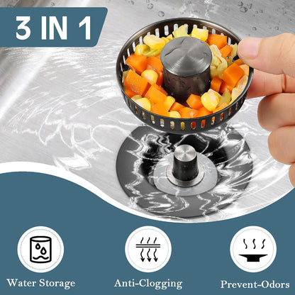 TGOSOMT Kitchen Sink Drain Strainer Stopper