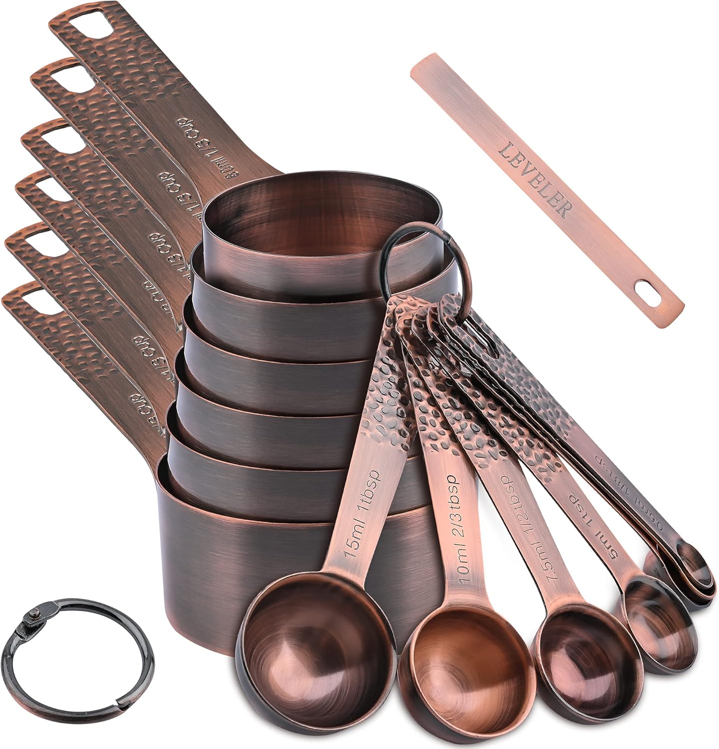 Measuring Cups and Spoons Set of 14, 18/8 Stainless Steel Measuring Cups Spoons Set, 6 Measure Cups and 7 Measure Spoons with Leveler