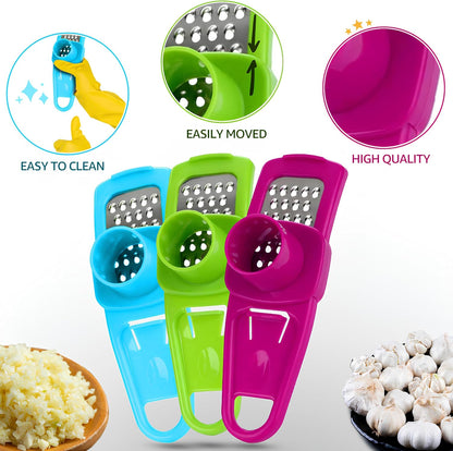 Garlic Grinder - Small Hand Garlic Press - Green