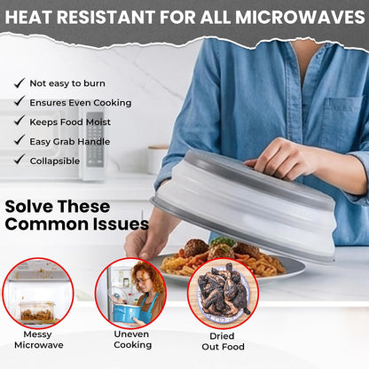 Collapsible Microwave Splatter Cover for Food, 10.5 Inch