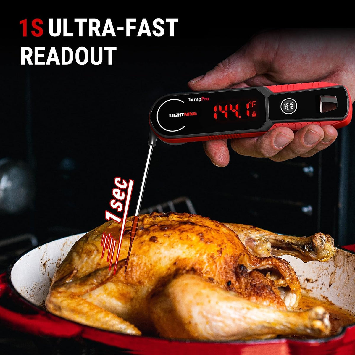 TempPro TempSwift 1 Sec Instant Read Meat Thermometer Digital