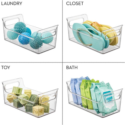 iDesign Plastic Condiment Organizer with Handles, Set of 2, Clear | For Fridge, Made in USA