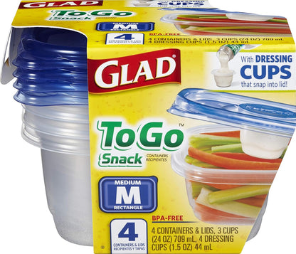 Glad GladWare Tall Entree Food Storage Containers with Lids, Large Square BPA Free Plastic for Meal Prep and Lunches, Lock Tight Seal, Microwave and Dishwasher Safe, 42 Oz, 3 Count