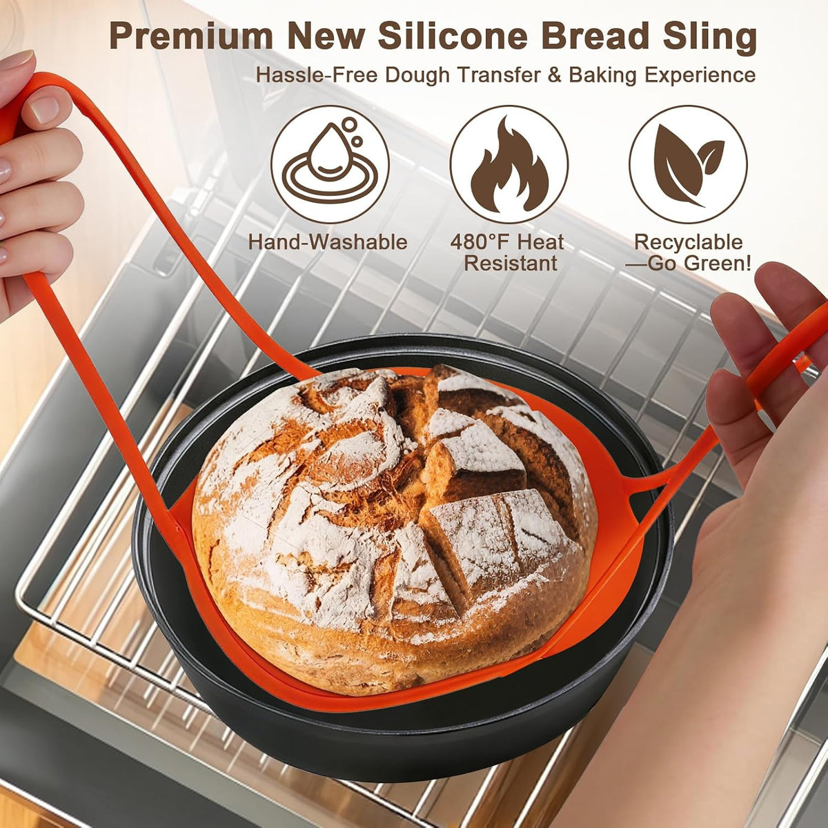 JOCXSPI Upgraded Thickened Silicone Banneton Proofing Baskets with Lids