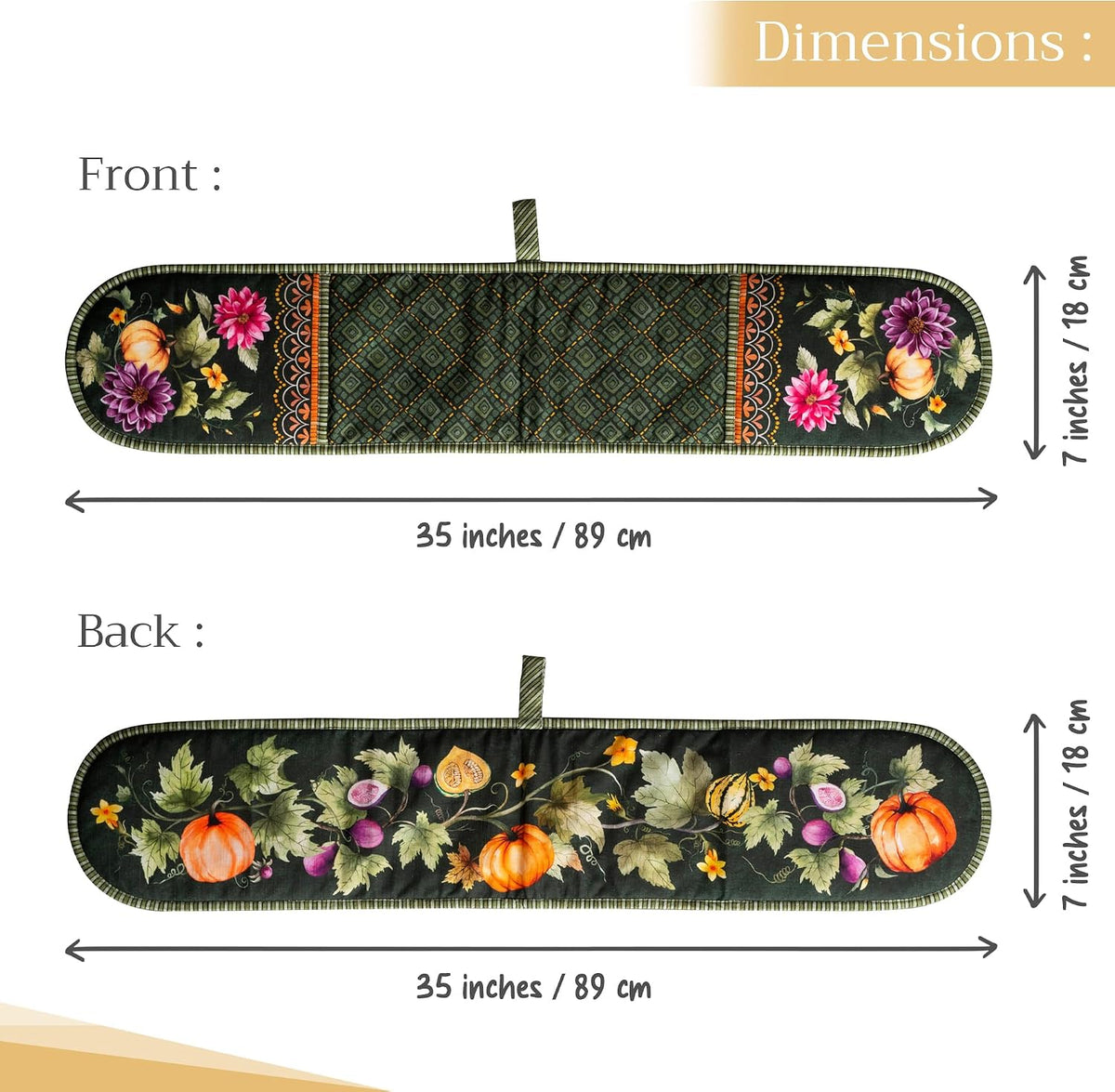 Maison d' Hermine 100% Cotton Oven Mitt & Pot Holder Set (7.5"x13" & 8"x8") - Colors C