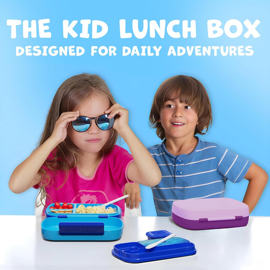 Umami All-in-1 Bento Box for Kids, Ice-pack & Utensils Included, 100% Leakproof & BPA free, Parents' favorite Lunch Box Kids (Green, 27 oz)