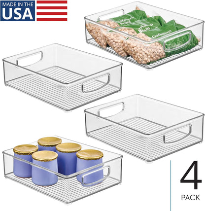 iDesign Stackable Pantry Bin, Clear | Kitchen Cabinets, Fridge or Freezer Storage, Made in USA