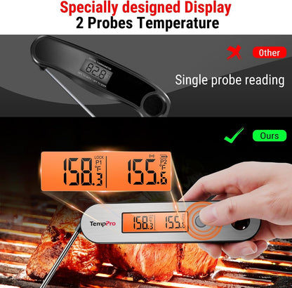 TempPro TempSwift Rechargeable Digital Meat Thermometer for Cooking