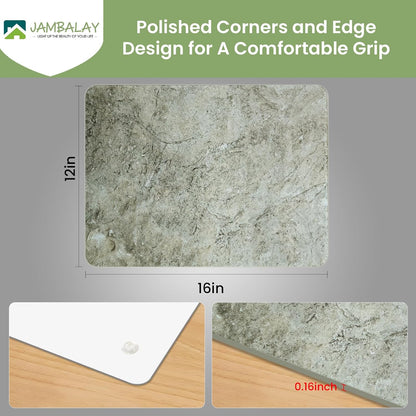 JAMBALAY Tempered Glass Cutting Boards for Kitchen, Gold 12"x8" & 16"x12" Glass Cutting Board Set with Marble Design, With Non Slip Foot, Shatter and Heat Resistant, Dishwasher Safe