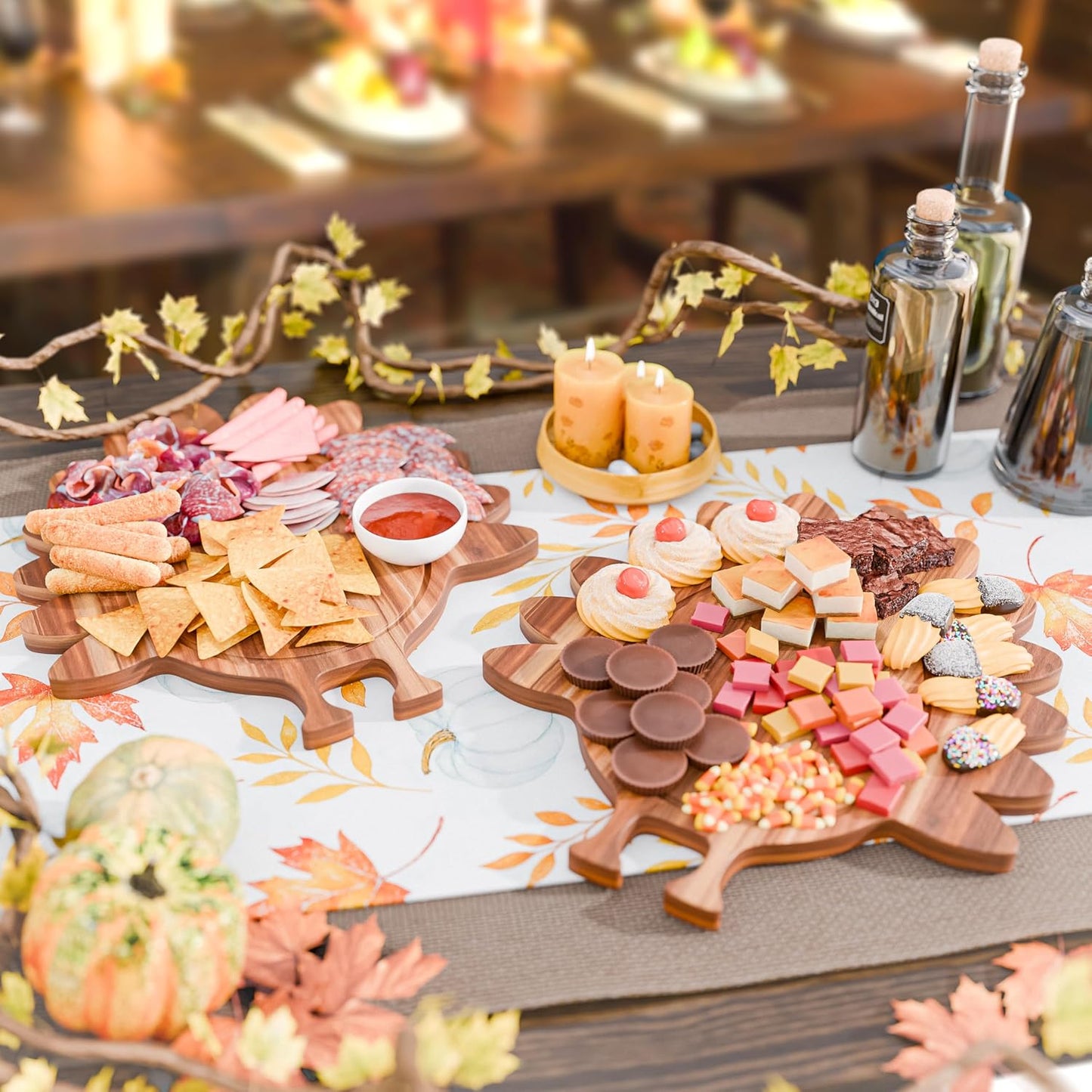 New – Reindeer Charcuterie Board – Acacia Wood Christmas Cutting Board (17x13in) Holiday Serving Tray, Winter Cheese Board, Wooden Christmas Platter & Kitchen Decor Gift for Festive Entertaining
