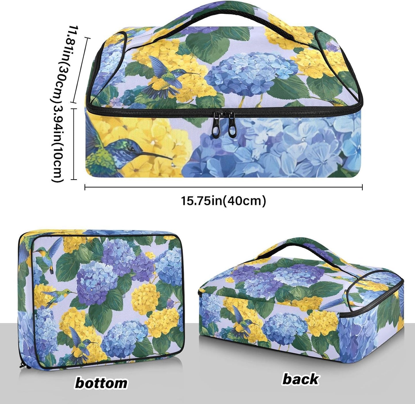 Casserole Carriers for Hot or Cold Food Reusable Casserole Dish Carrier Insulated Thermal Large Capacity Durable Perfect for Party Camping Family Gatherings Yellow Fish - Colors B