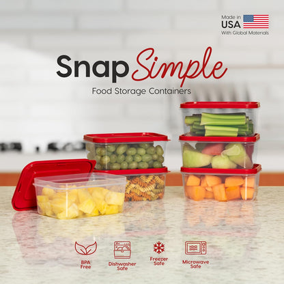 IRIS USA 44 PC Plastic Food Storage Containers With Lids | 22 Meal Prep Containers & 22 Lids | Leftovers Office Lunch Snack Fruit, Microwave Dishwasher Freezer Safe, BPA Free