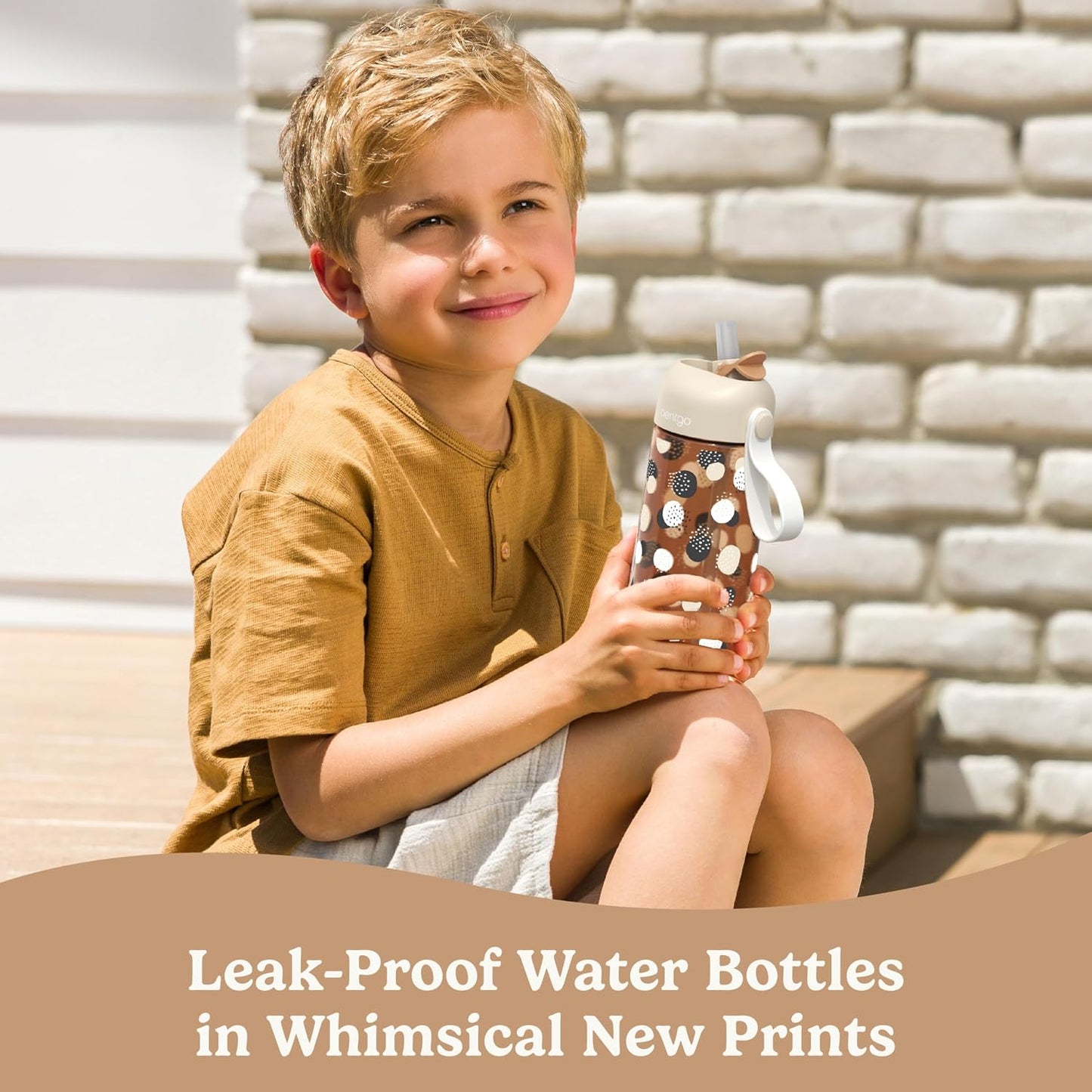 Bentgo Kids Water Bottle - Leak-Proof, Durable Tritan PFAS- & BPA-Free 15 fl oz, Kids/Toddlers Ages 3+ for School & Sports; Bite & Sip Spout, Carrying Handle, Dishwasher Safe (Unicorn)