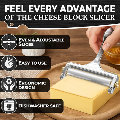 Handheld Wire Cheese Slicer with 2 Extra Wires, Thickness Adjuster
