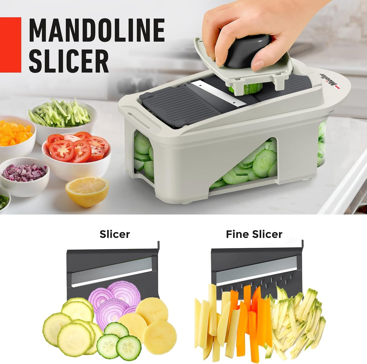 MUELLER HOME Pro-Series 10-in-1 Stainless Steel Multi Vegetable Chopper