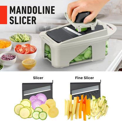 MUELLER HOME Pro-Series 10-in-1 Stainless Steel Multi Vegetable Chopper
