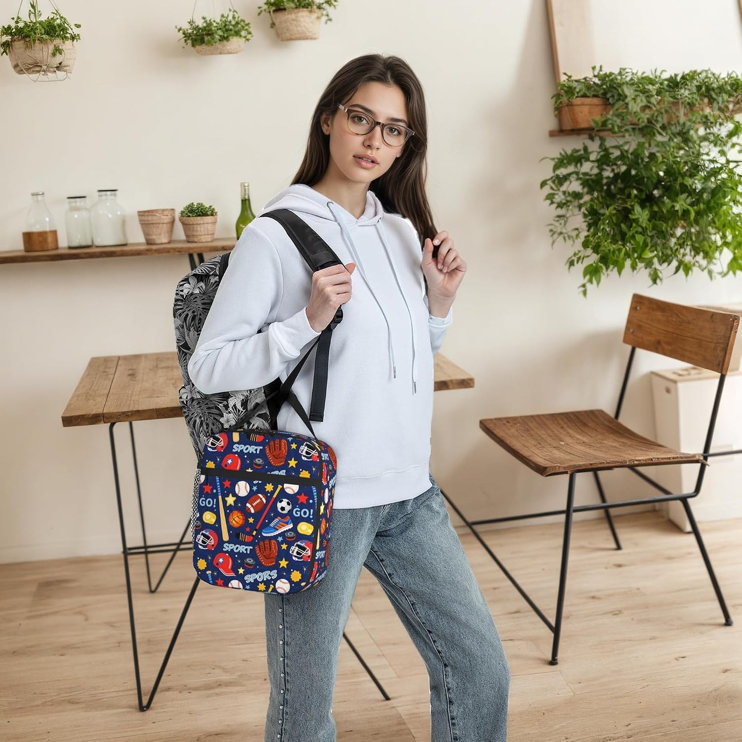 Dinosaur Volcano Insulated Lunch Bag for Women & Men, Reusable Leak-Proof Lunch Box with Cooler Compartment, Lunch Tote for Adults Work Travel Picnic Durable & Washable