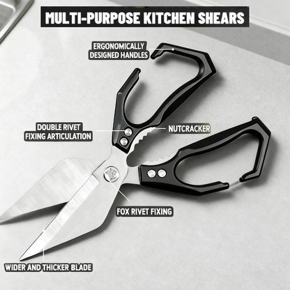 Multifunctional Heavy Duty Kitchen Shears,Kitchen Shears for Cutting Chicken,Kitchen Scissors for Food, Japanese High-Carbon Steel Culinary Poultry Shears, for Chicken,Meat,Fish,Bone Cutting(Silver)