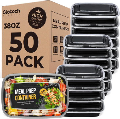 Meal Prep Containers 24oz-100 Pack (200-Piece) Reusable Food Storage Containers with Lids Microwave, Freezer, Dishwasher Safe - Leakproof & BPA Free Durable Plastic Bento Box for To Go Take Out