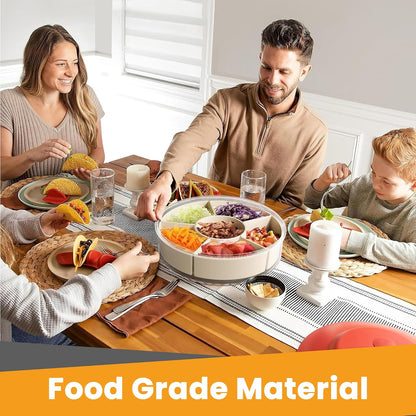 Reusable Snack Containers with Lids Veggie Trays for Fridge, Party Serving Trays with Handles, Snack Box for Kids Toddlers & Adults, Leak-Proof Fruit & Salad Storage Containers