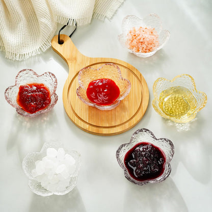 kanpura Mini Glass Bowls, Square Prep Bowl, Dishwasher Safe, Pinch Bowls for Dipping Spices Sauce, Stackable, 1.8 oz, Set of 6, (Clear)