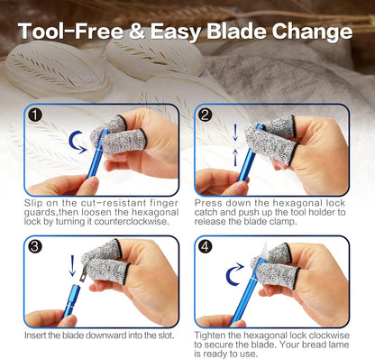 Upgraded Bread Lame 2-Pack, Sourdough Scoring Tool for Home Baking