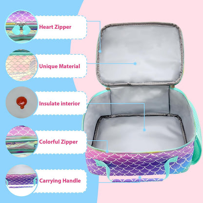 RLGPBON Kids Lunch Bag,Insulated Lunch Box for Girls,Lunch Bag Toddler Teen,School Daycare Cute Travel bags