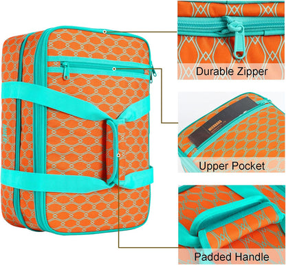 MIER Insulated Double Casserole Carrier Bag for Lasagna Lugger, Potluck Parties, Picnic, Beach, Fits 9 x 13 Inches Baking Dish, Casserole Dish, Expandable, Dark Blue