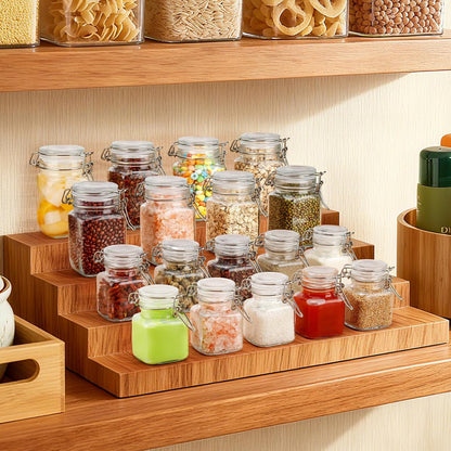78oz Large Square Airtight Glass Jars with Lids, Wide Mouth Food Storage Canisters, Hold 4lb Sugar or 5lb Rice, Heavy Duty Pantry Containers for Flour, Coffee, Bulk Storage