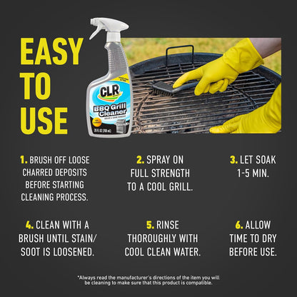 CLR Clean & Ready Grill, BBQ Grill Cleaner, 26 Ounce Spray Bottle, PB-BBQ-26