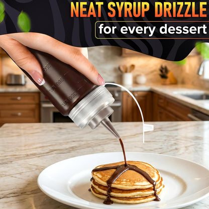 BURIUS Inverted Condiment Squeeze Bottles 16 oz for Sauces, Honey