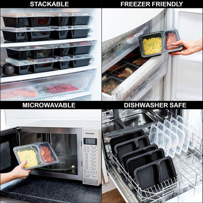Igluu Meal Prep Containers Reusable (20 Pack) – Food Containers with Lids – Stackable, Microwave, Freezer & Dishwasher Safe – 28oz – 1 Compartment – BPA-Free