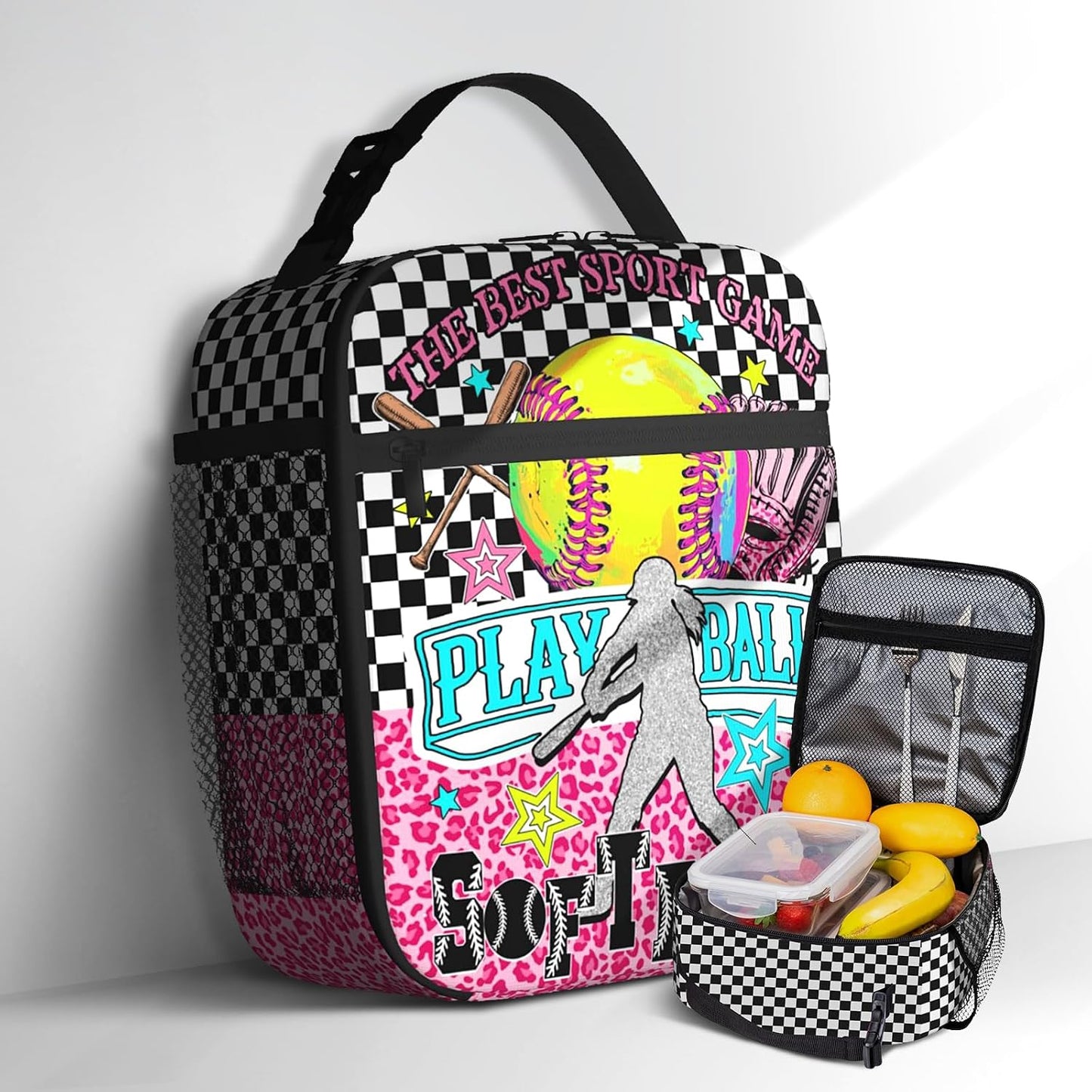 Boys Lunch Box for School Insulated Football Lunch Bag for Kid Boys Girls Teen Bento Boxes to School Office Picnic Travel Hiking Lunchbag Waterproof Leakproof with Adjustable Shoulder Strap