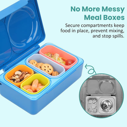Dip Containers for OmieBox UP bento Box, 4 Pack Leakproof Salad Dressing Container To Go, Condiment Containers with Lids - Food Safe Silicone - 4.5 & 9 ounces