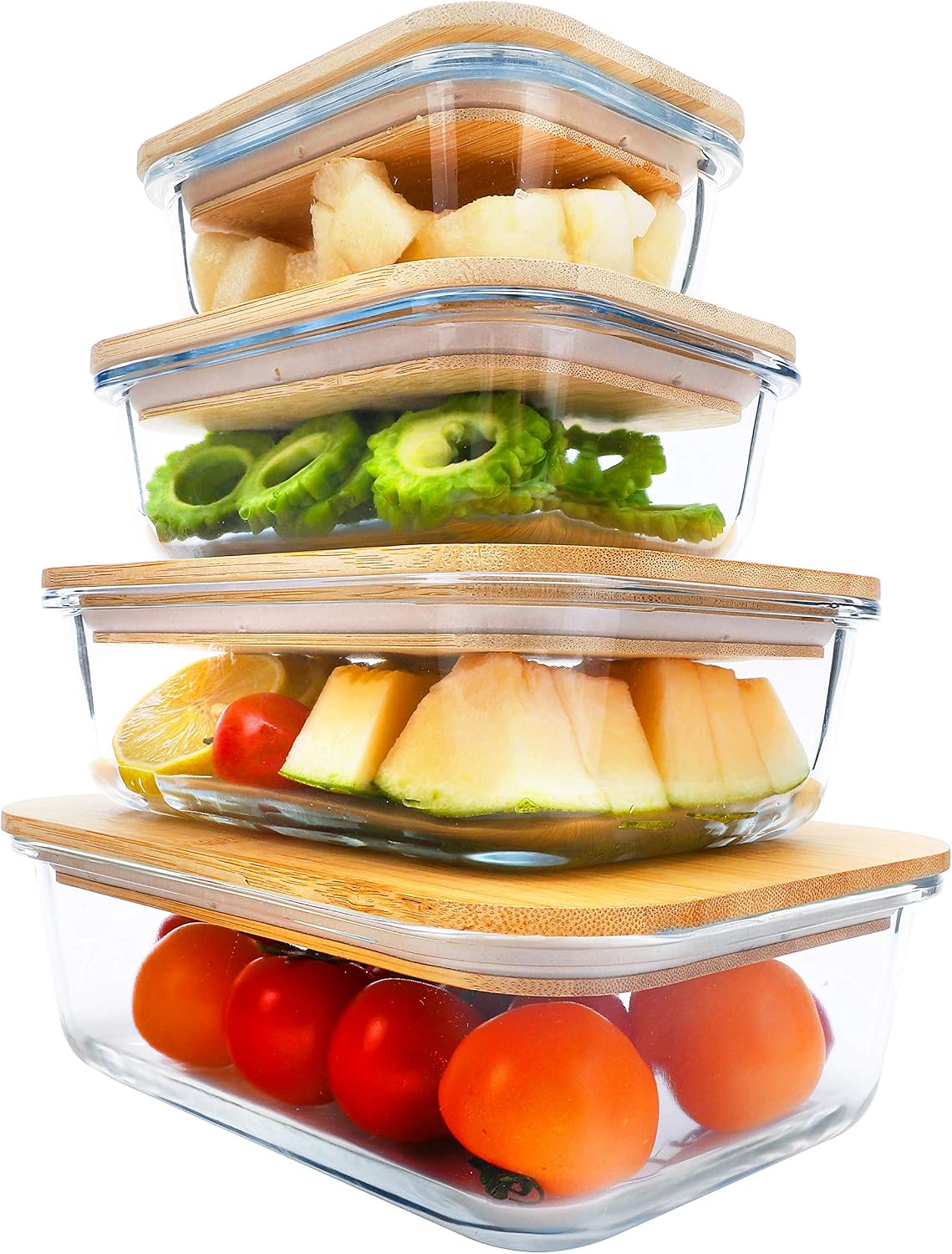 BlueHills Premium Glass Meal Prep Lunch Containers with Snap Green Lock Lids Glass Food Containers BPA-Free Oven Freezer Dishwasher Safe 5 pack set 10 pieces 36 Oz 4.5 cups (G002 Two Compartments)
