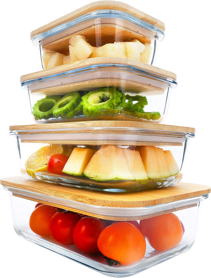 BlueHills Premium Glass Meal Prep Lunch Containers with Snap Green Lock Lids Glass Food Containers BPA-Free Oven Freezer Dishwasher Safe 5 pack set 10 pieces 36 Oz 4.5 cups (G002 Two Compartments)