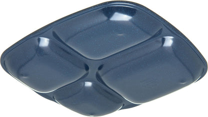 Carlisle FoodService Products Melamine Lunch Tray with 4 Compartments, Right Handed Cafeteria Tray with Divided Compartments for Food, 10" x 9.75", Dark Blue